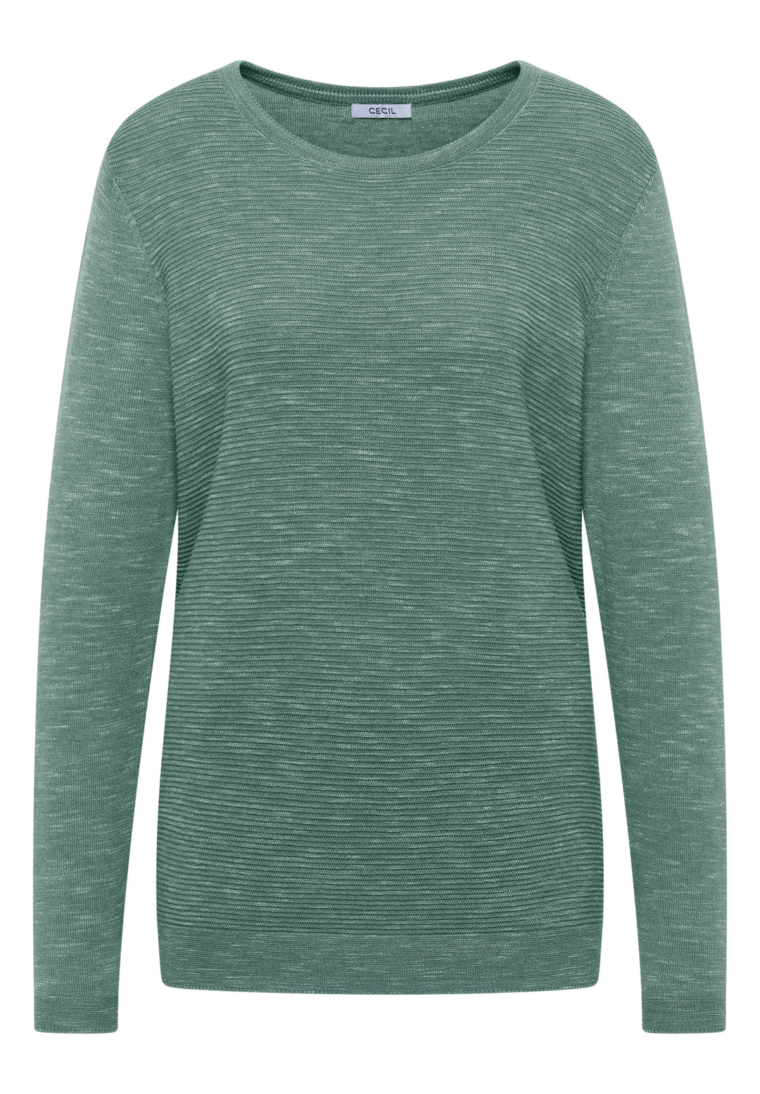 NOS_structured Roundneck, smoky green heather melange 16926 Bild 1