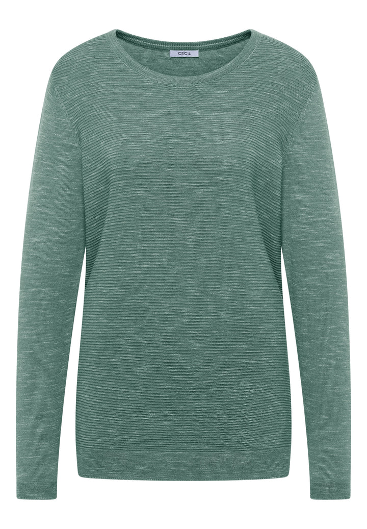 NOS_structured Roundneck, smoky green heather melange 16926 Bild 1