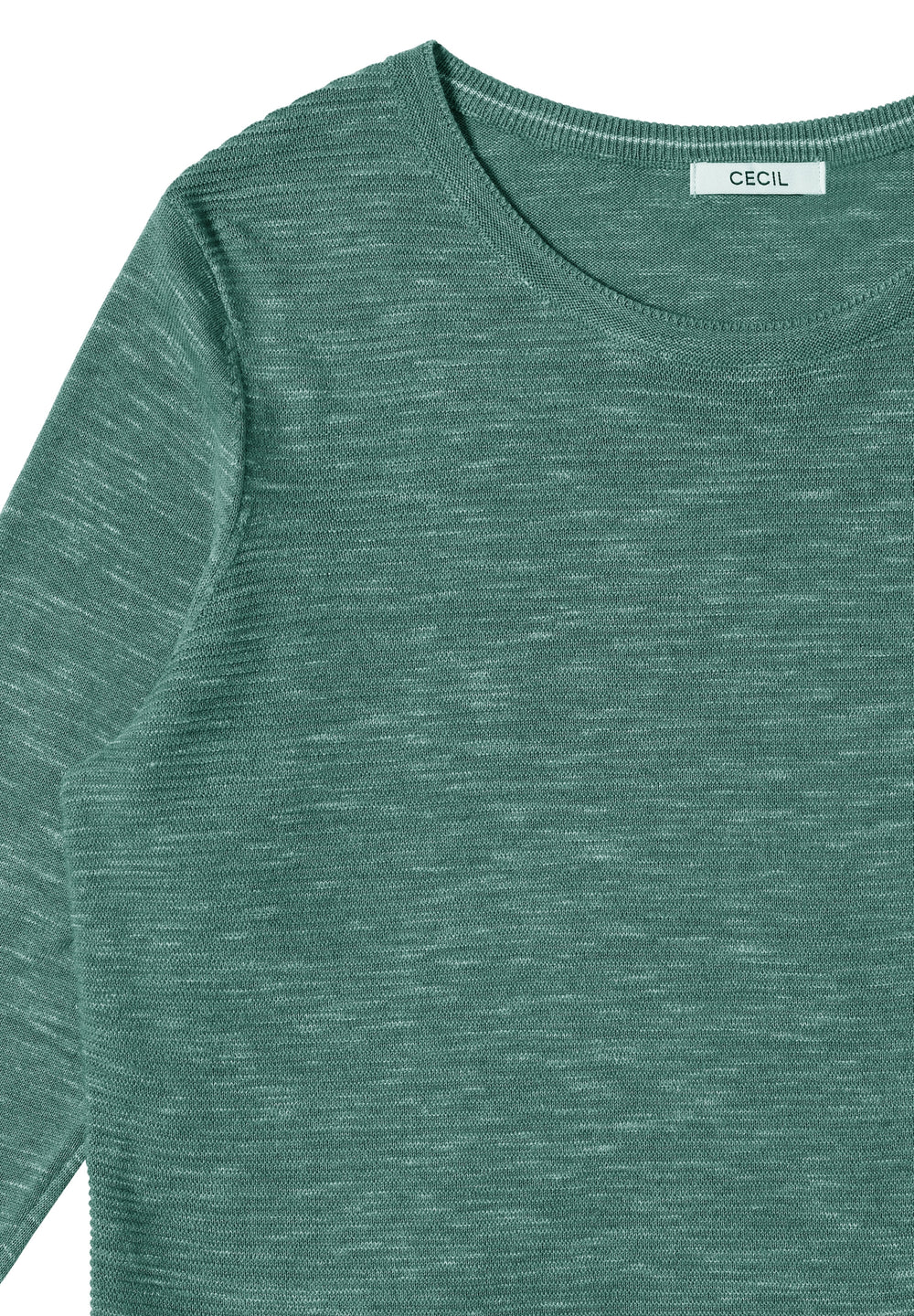 NOS_structured Roundneck, smoky green heather melange 16926 Bild 2