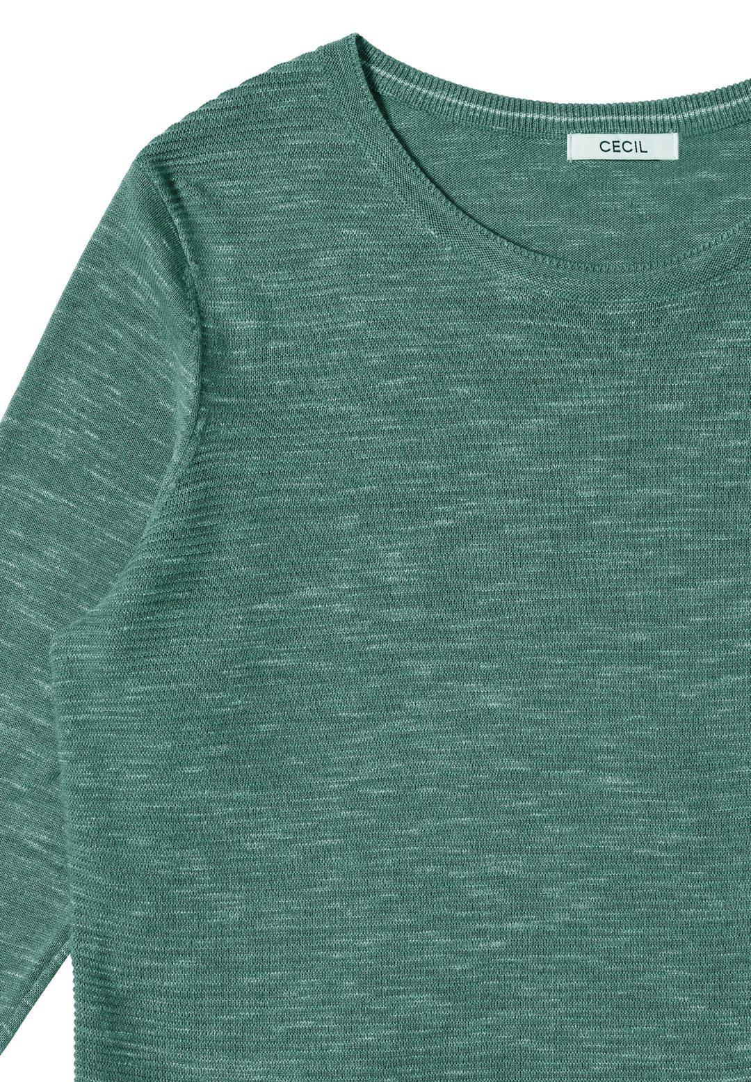 NOS_structured Roundneck, smoky green heather melange 16926 Bild 2