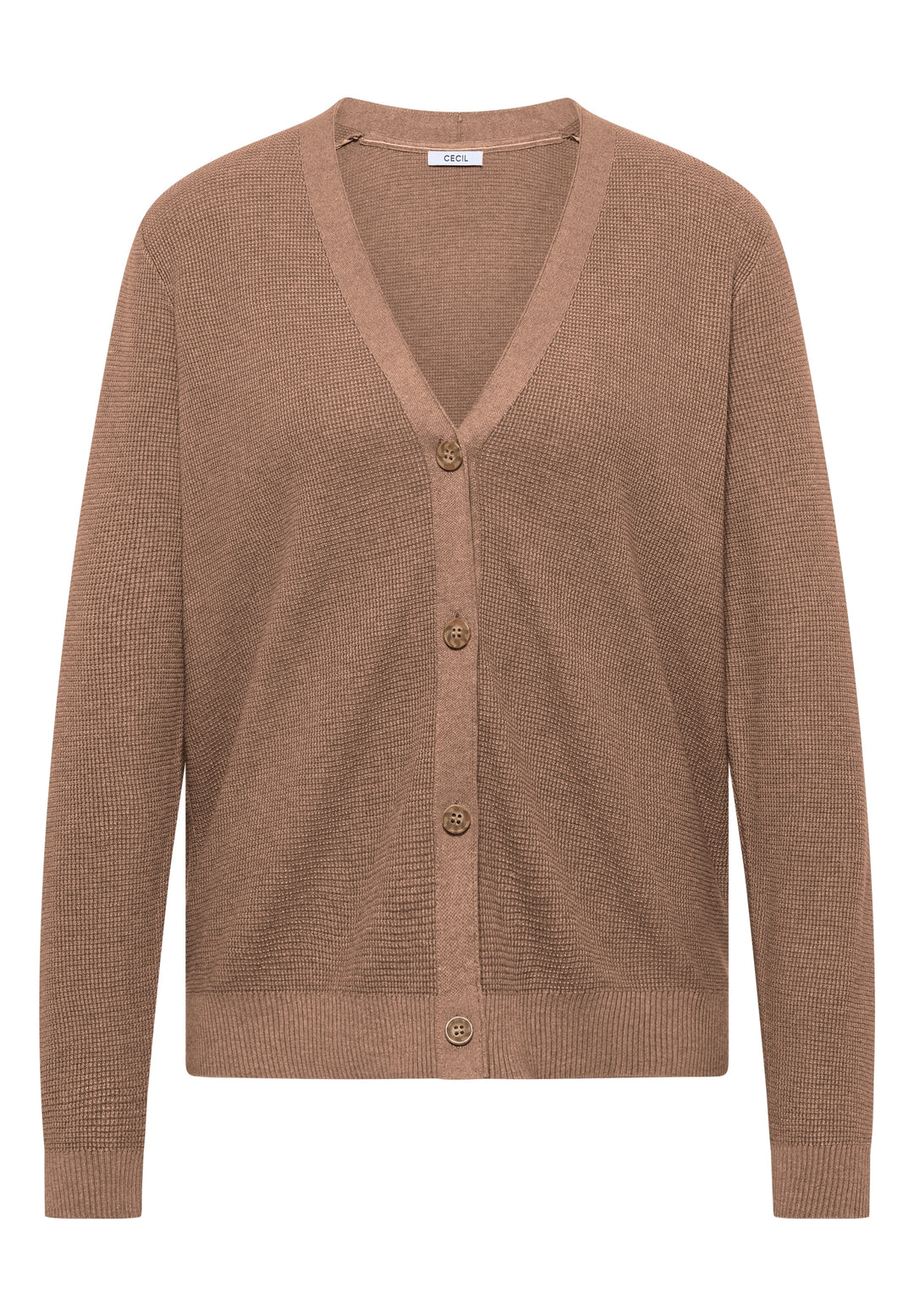 NOS_Structured V-Neck Cardigan, creamy mocha melange 17796 Bild 1