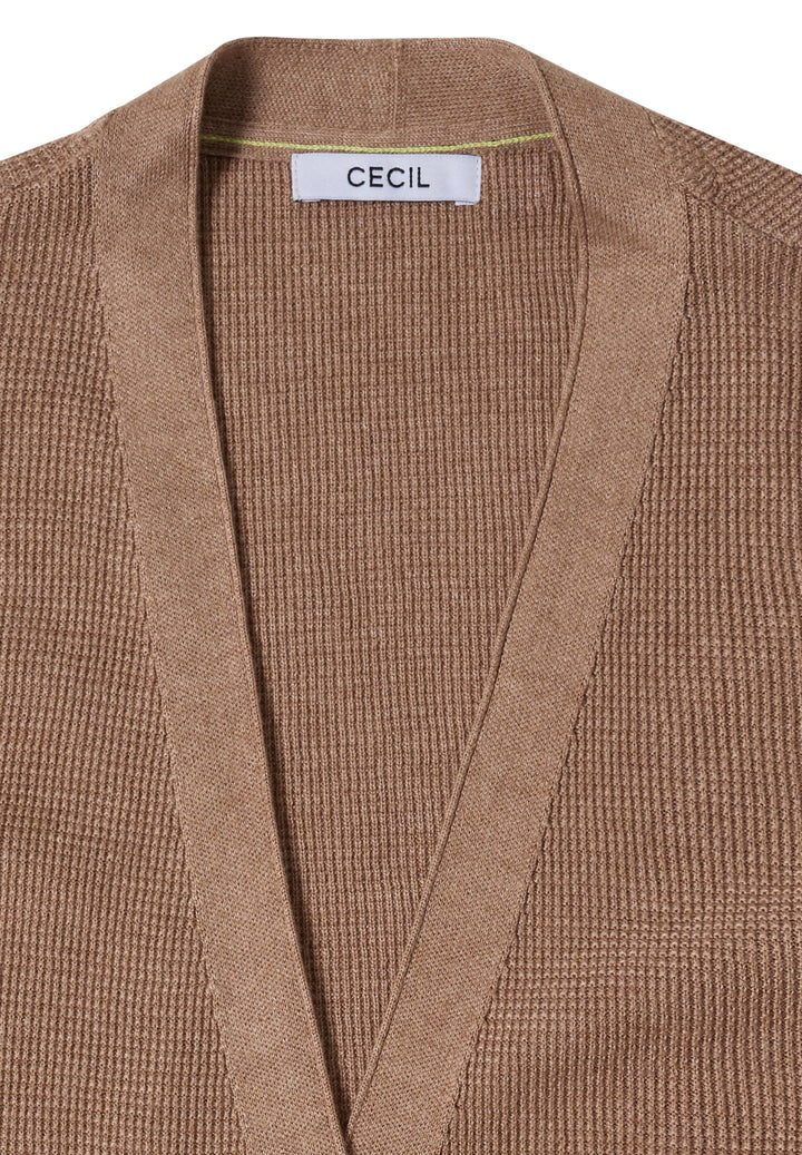 NOS_Structured V-Neck Cardigan, creamy mocha melange 17796 Bild 2