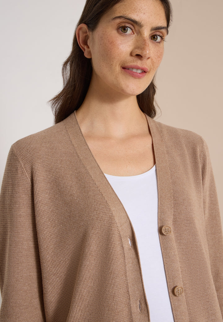 NOS_Structured V-Neck Cardigan, creamy mocha melange 17796 Bild 6