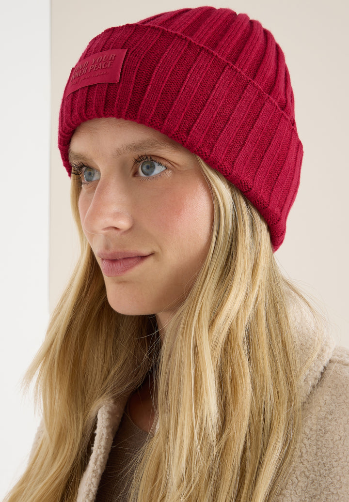 O_ TOS Solid Knit Cap, beaujolais red 16710 Bild 3
