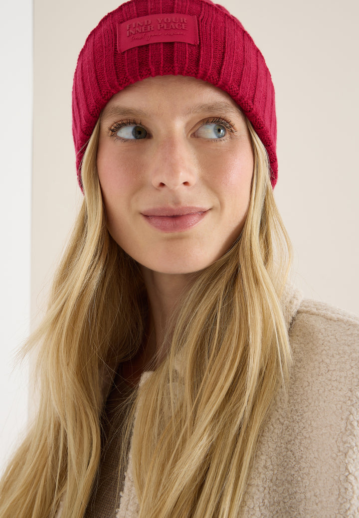O_ TOS Solid Knit Cap, beaujolais red 16710 Bild 5