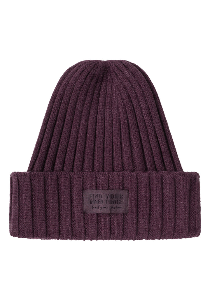O_ TOS Solid Knit Cap, dark plum 16544 Bild 1