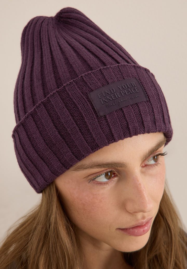 O_ TOS Solid Knit Cap, dark plum 16544 Bild 7