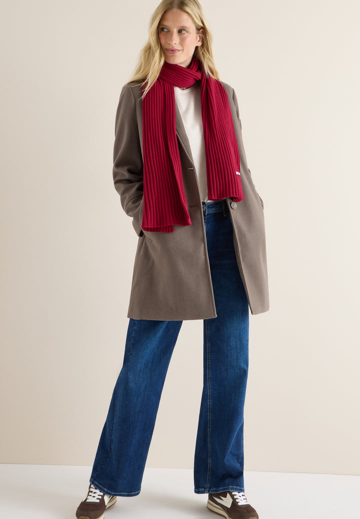 O_ TOS Solid Knit Scarf, beaujolais red 16710 Bild 1