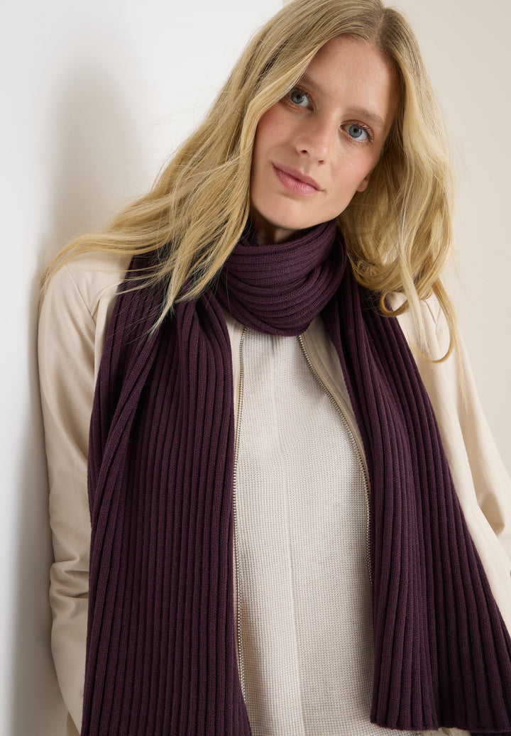 O_ TOS Solid Knit Scarf, dark plum 16544 Bild 1