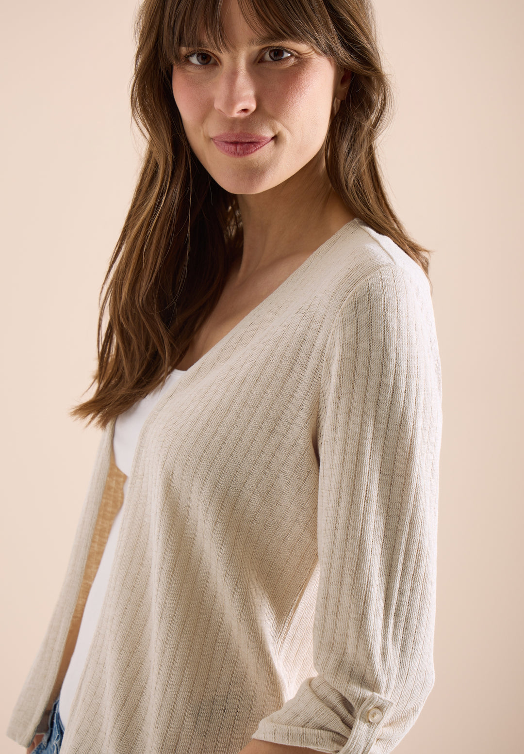 Open Knit Jacket, pearl beige 16504 Bild 3