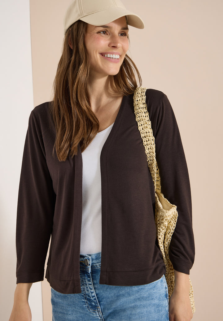 Open T-Shirt Jacket, brown cacao 17673 Bild 3