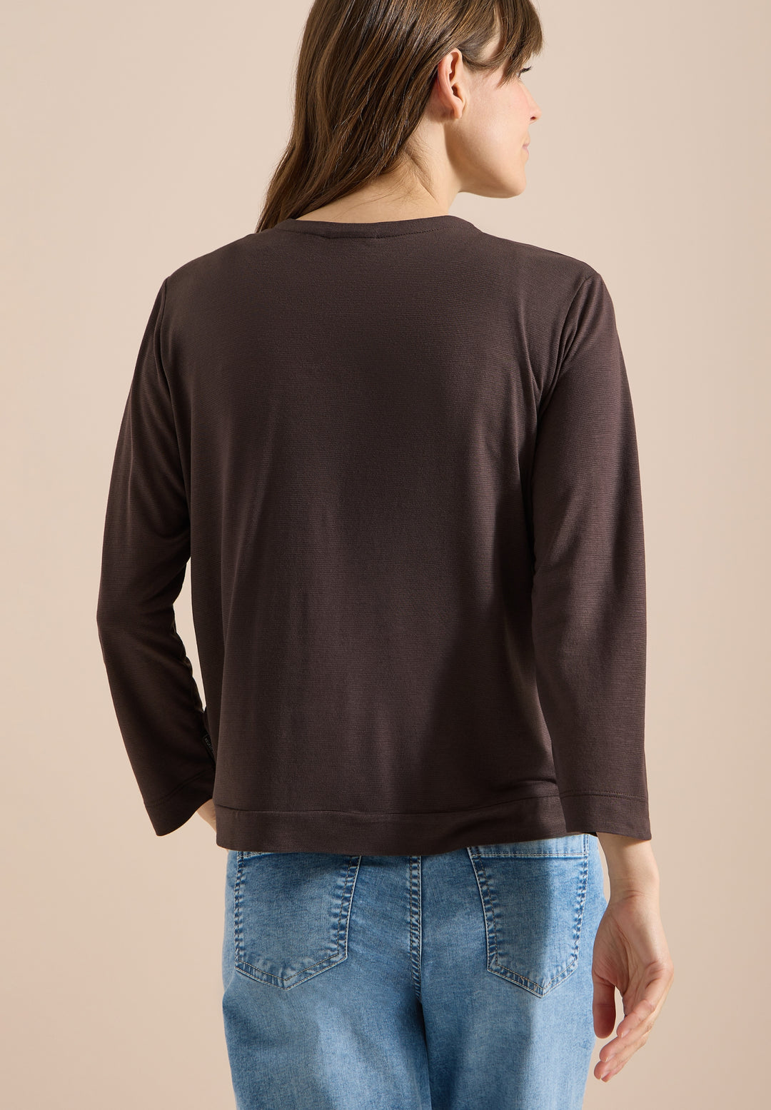 Open T-Shirt Jacket, brown cacao 17673 Bild 4