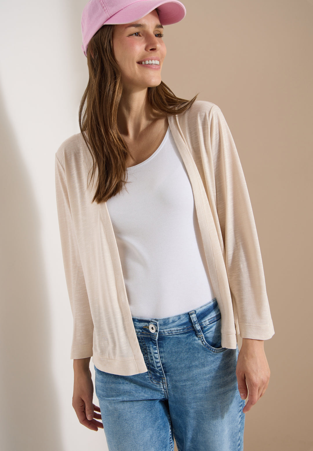 Open T-Shirt Jacket, pearl beige 16504 Bild 3