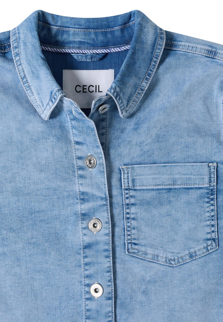 Overshirt Short Sleeve Light B, light blue used wash 10349 Bild 2