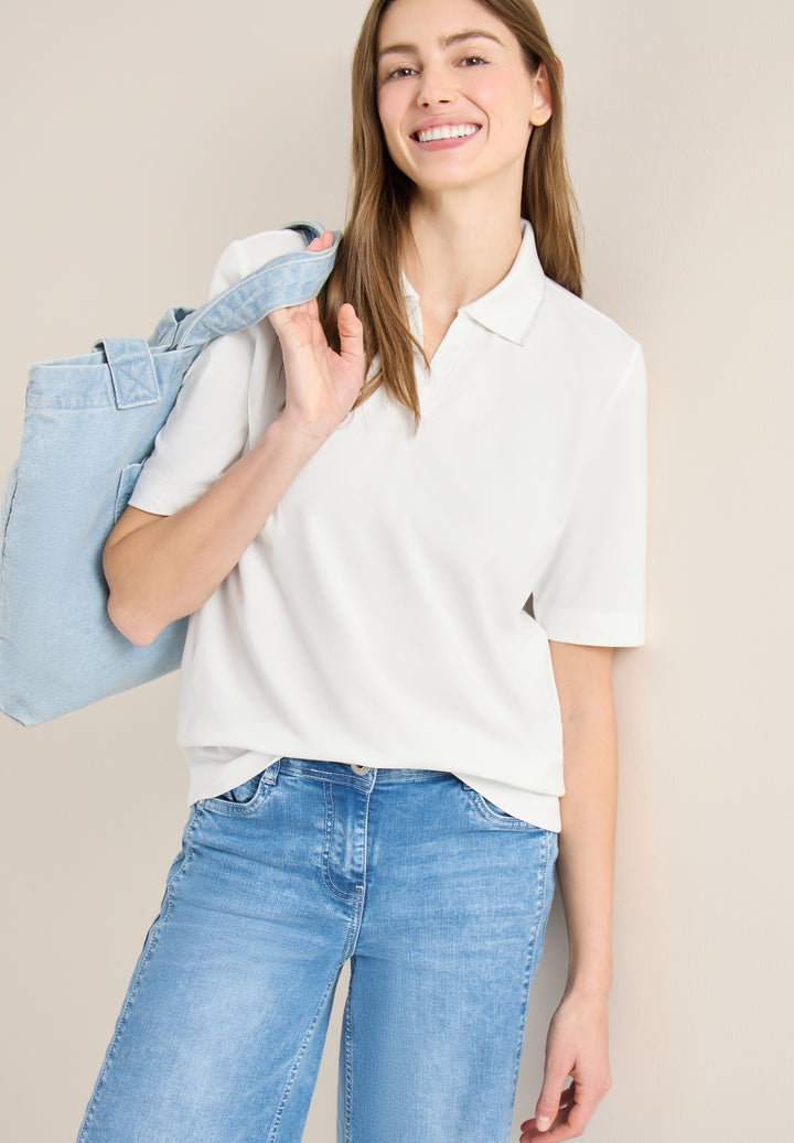 Piquée Polo Shirt, vanilla white 13474 Bild 5