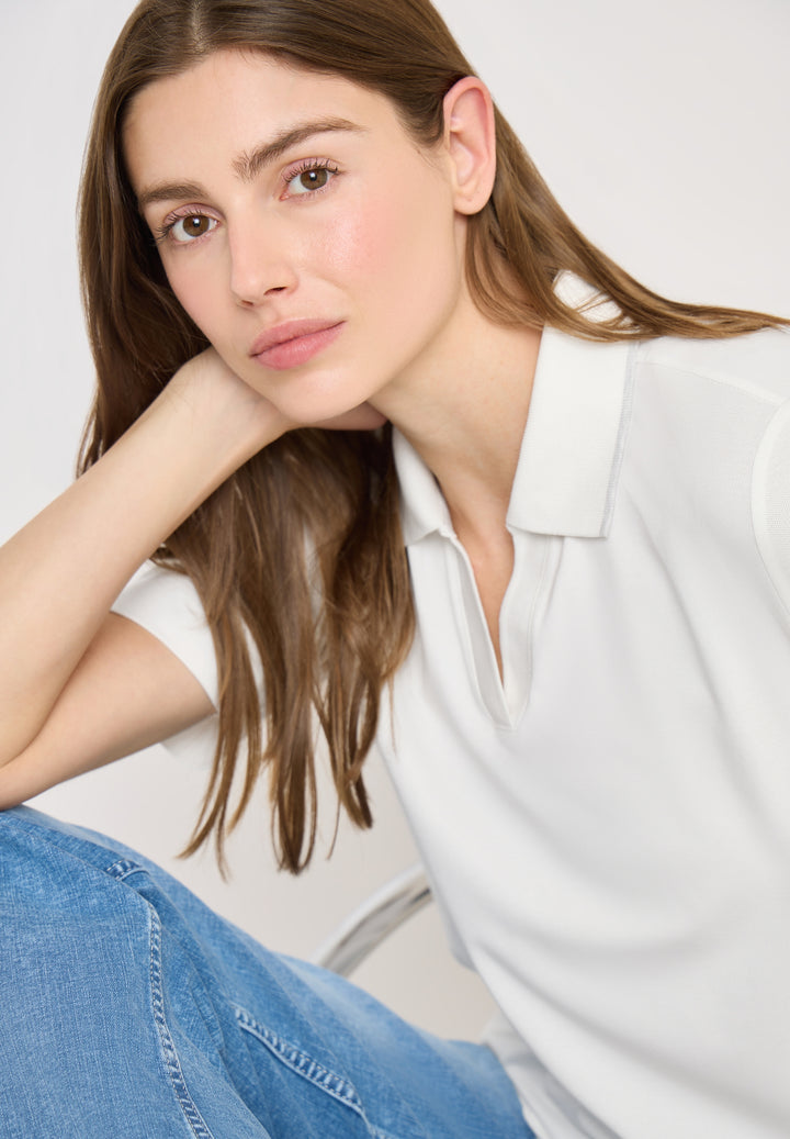 Piquée Polo Shirt, vanilla white 13474 Bild 6