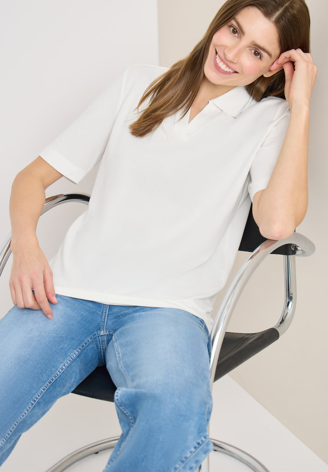 Piquée Polo Shirt, vanilla white 13474 Bild 7