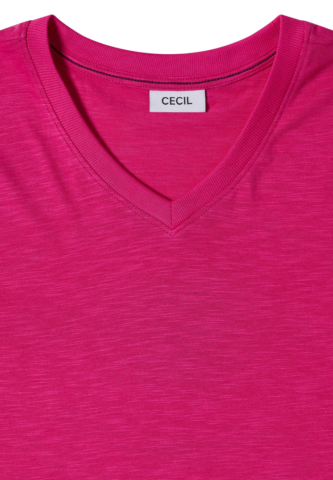 Rib V-Neck Shirt, pink flash 17981 Bild 2