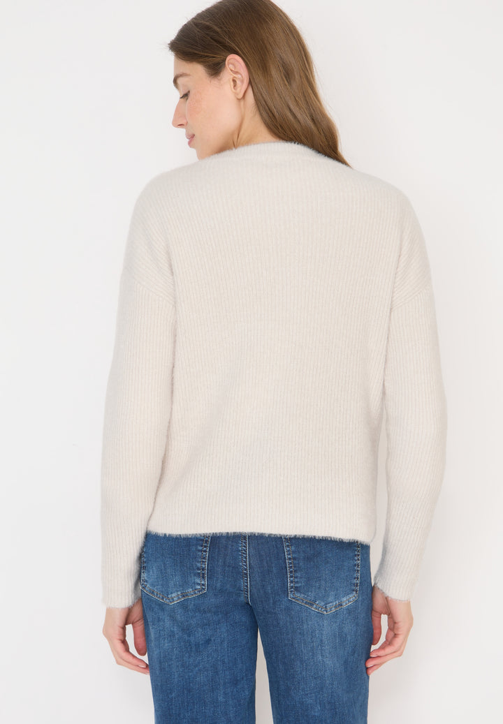 Ribbed  featheryarn cardigan, light greige 17089 Bild 4