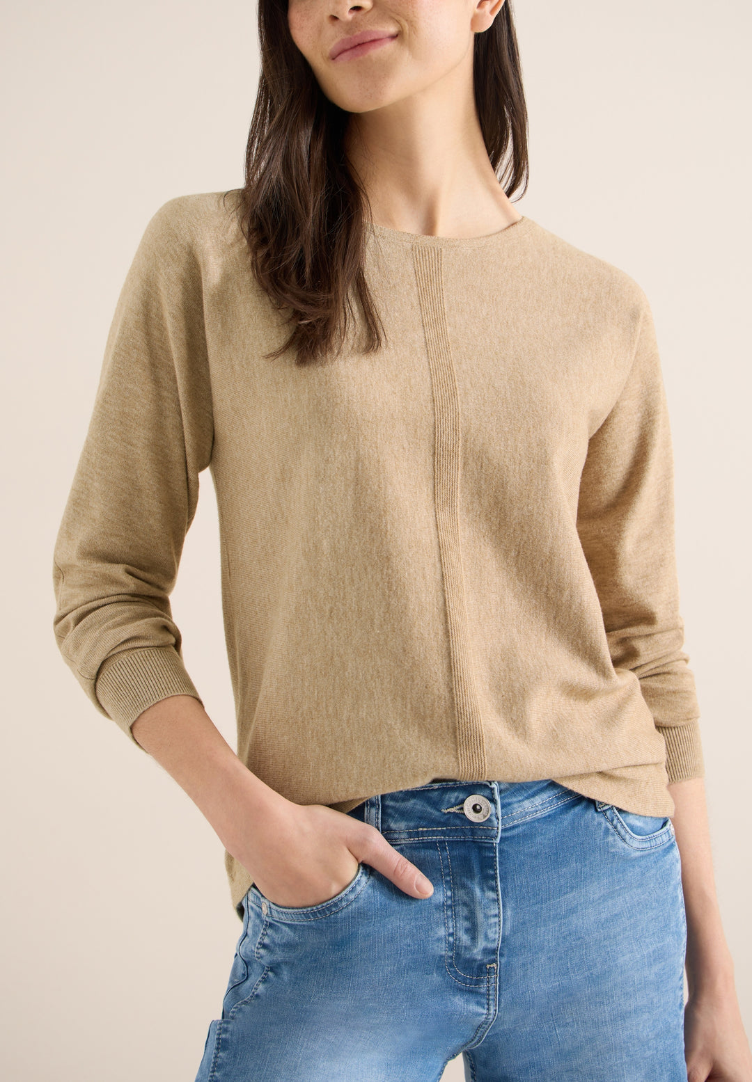 Soft touch dolman, golden camel melange 17390 Bild 3
