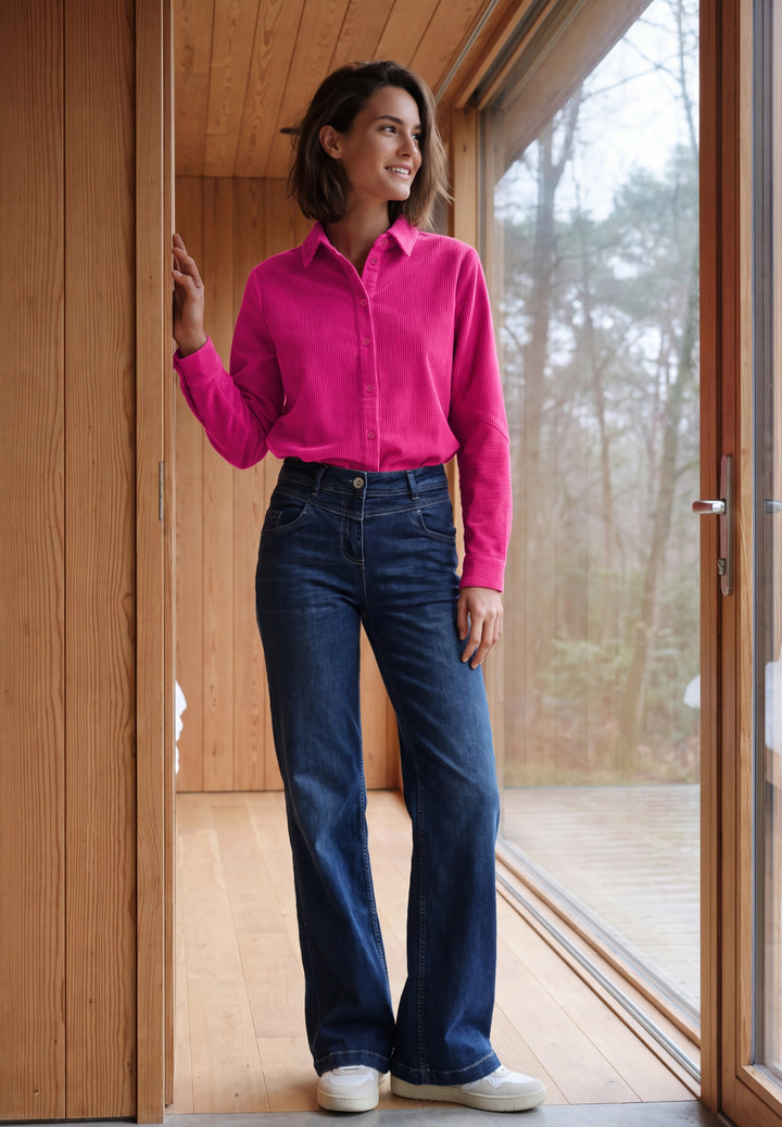 Solid Big Cord Blouse, pink flash 17981 Bild 3
