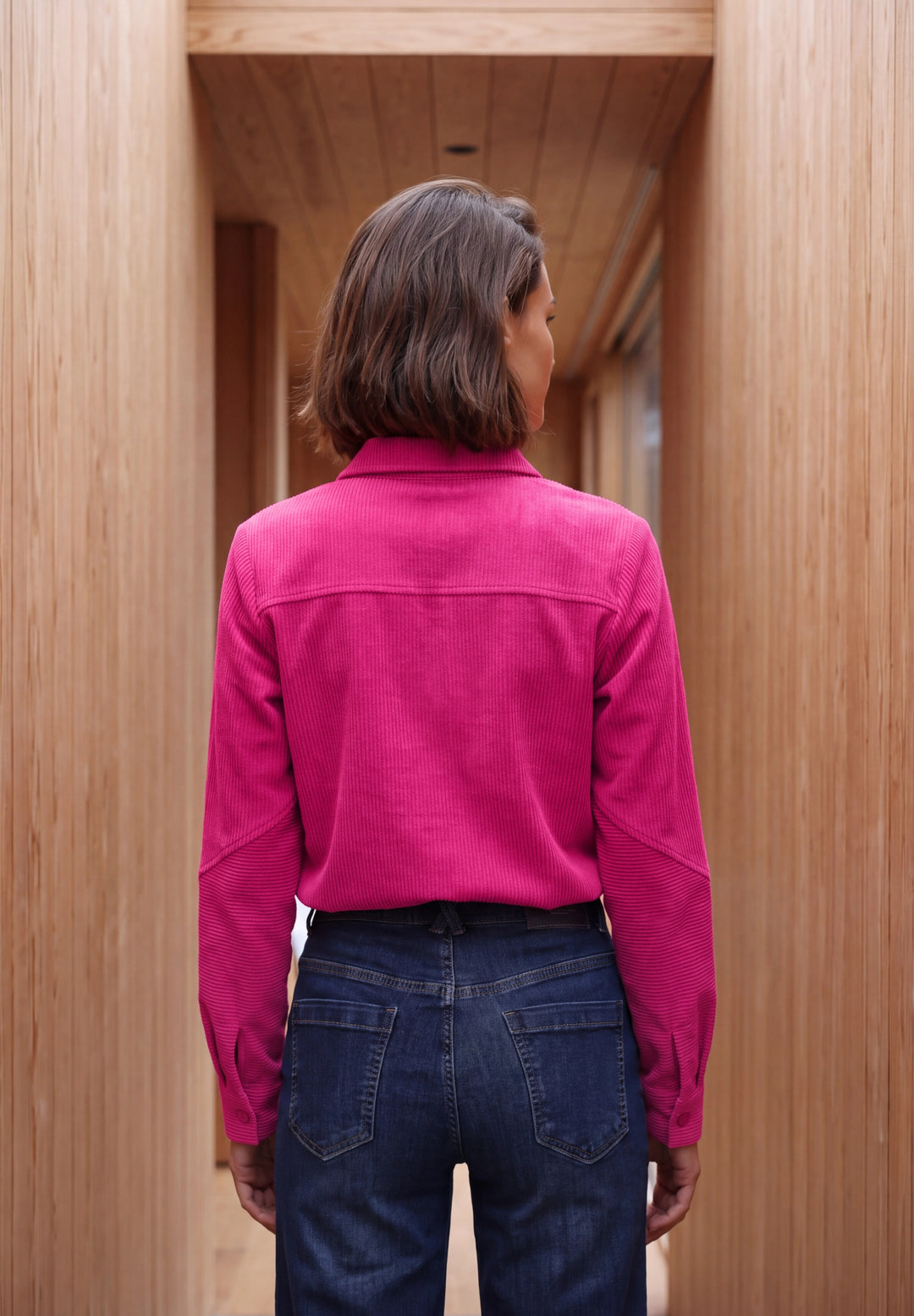 Solid Big Cord Blouse, pink flash 17981 Bild 4