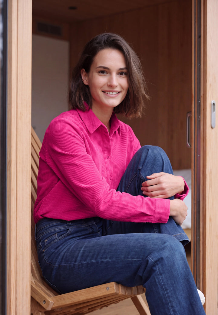 Solid Big Cord Blouse, pink flash 17981 Bild 5