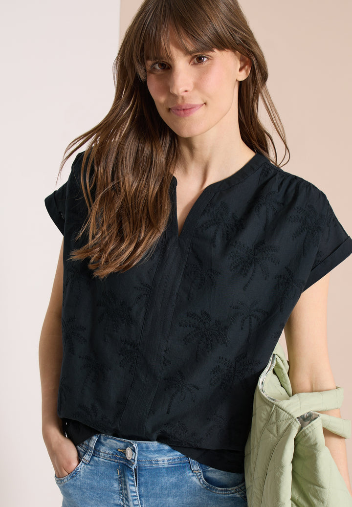 Solid Embroidery Blouse, palm breeze green 17672 Bild 7