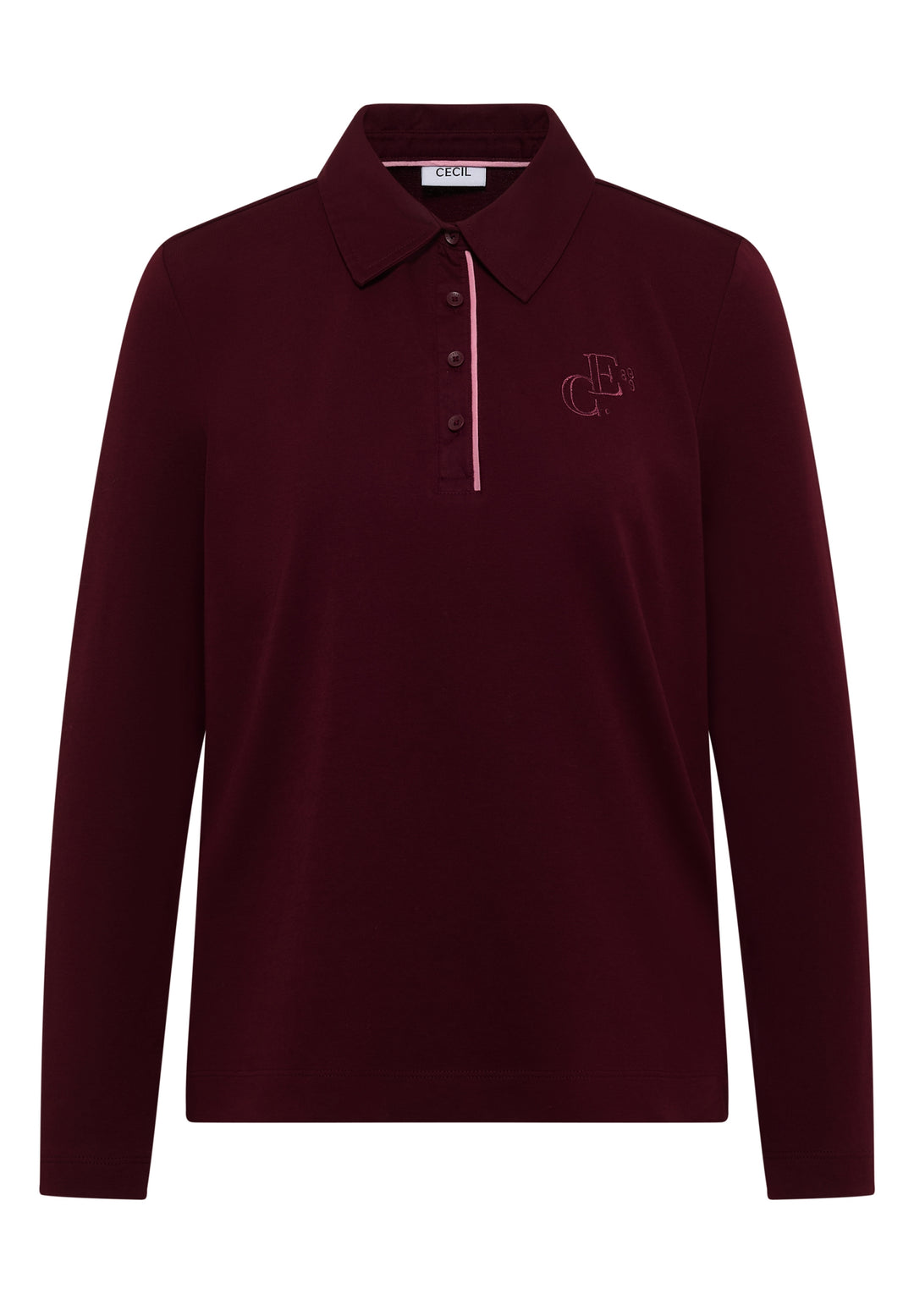 Solid Poloshirt, red wine 17903 Bild 1