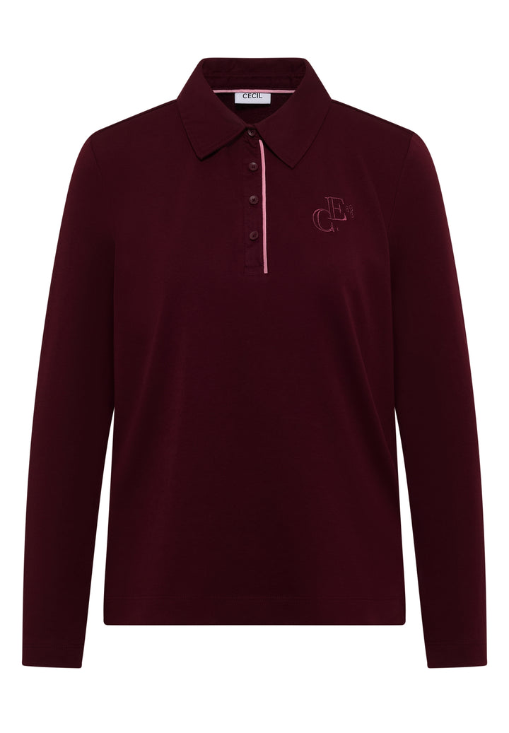 Solid Poloshirt, red wine 17903 Bild 1