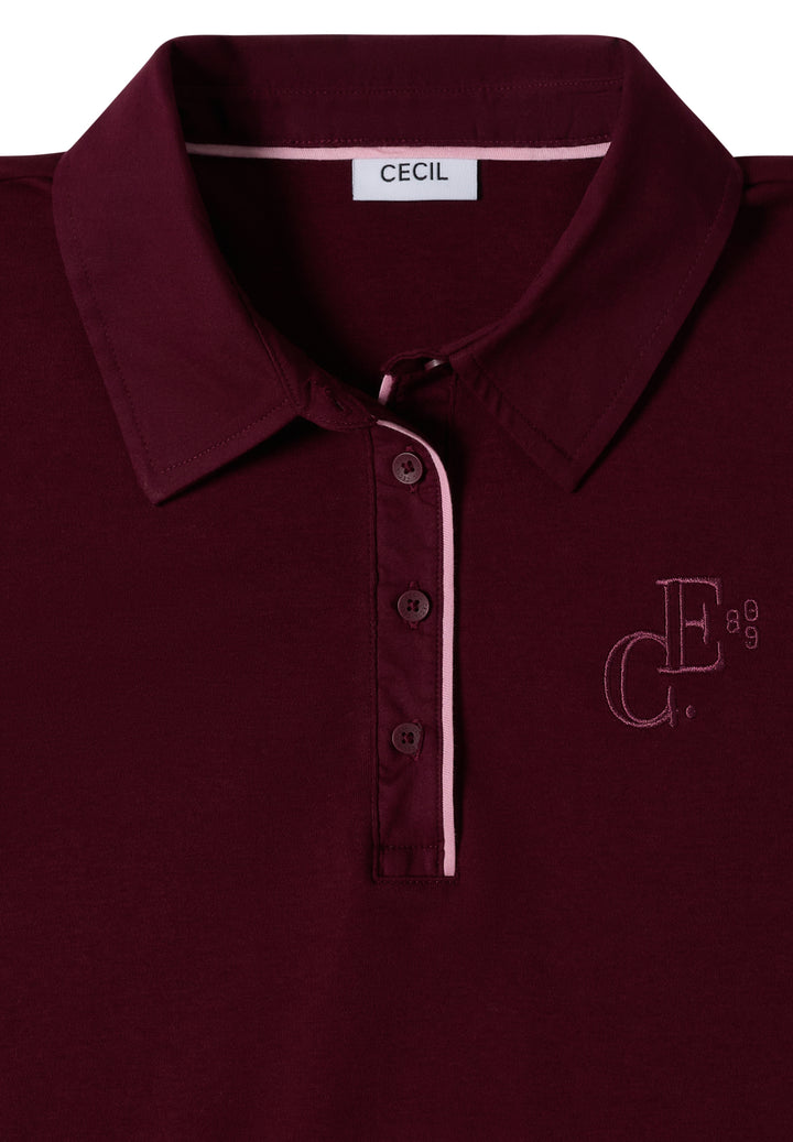Solid Poloshirt, red wine 17903 Bild 2