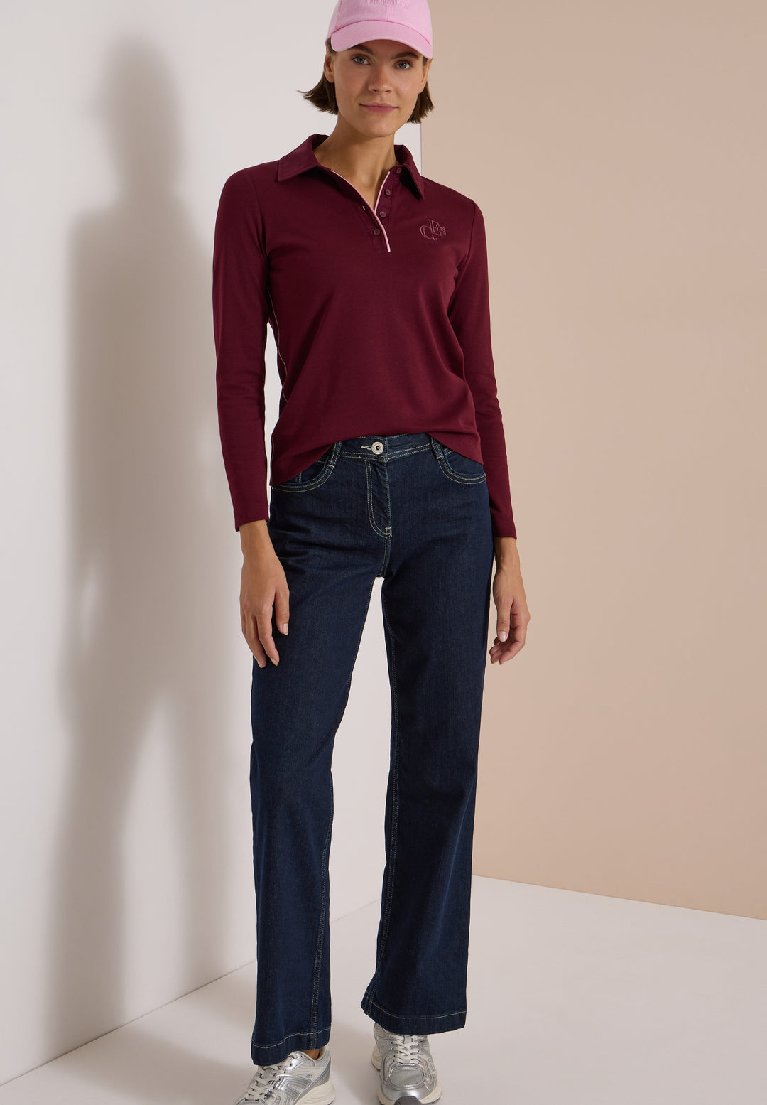 Solid Poloshirt, red wine 17903 Bild 3