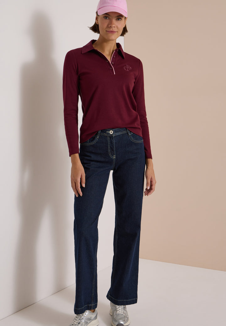 Solid Poloshirt, red wine 17903 Bild 3