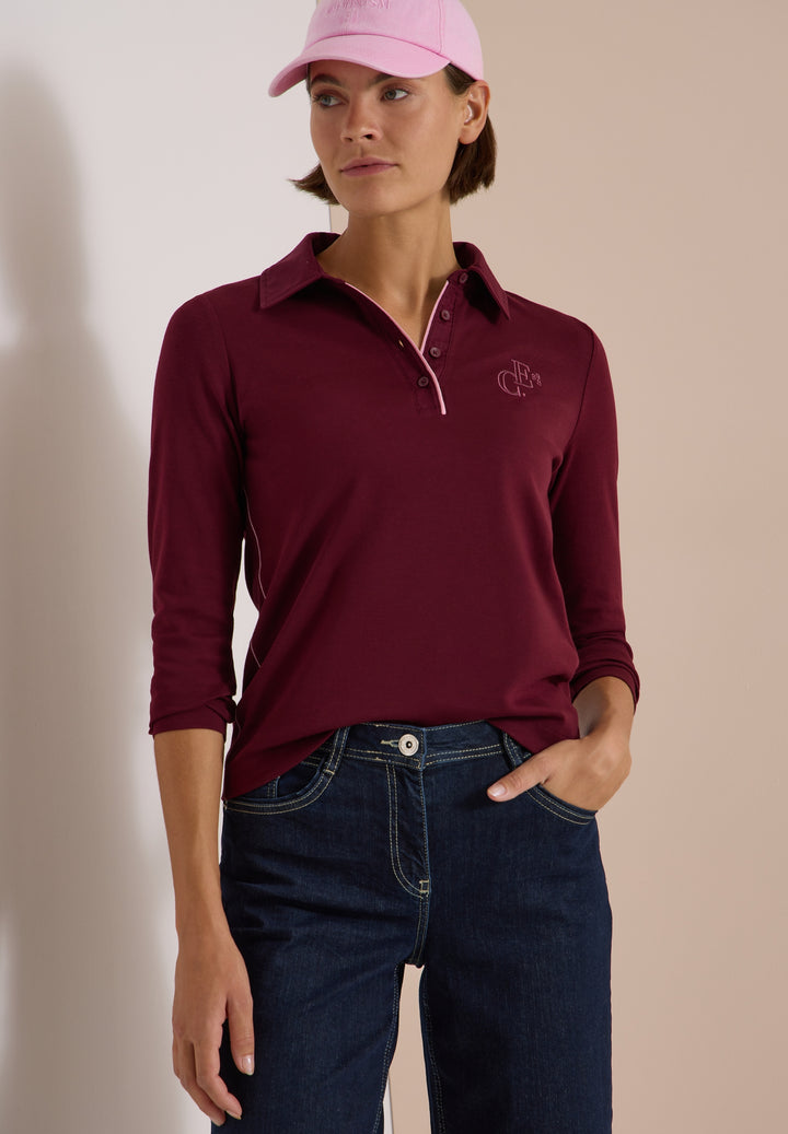 Solid Poloshirt, red wine 17903 Bild 5