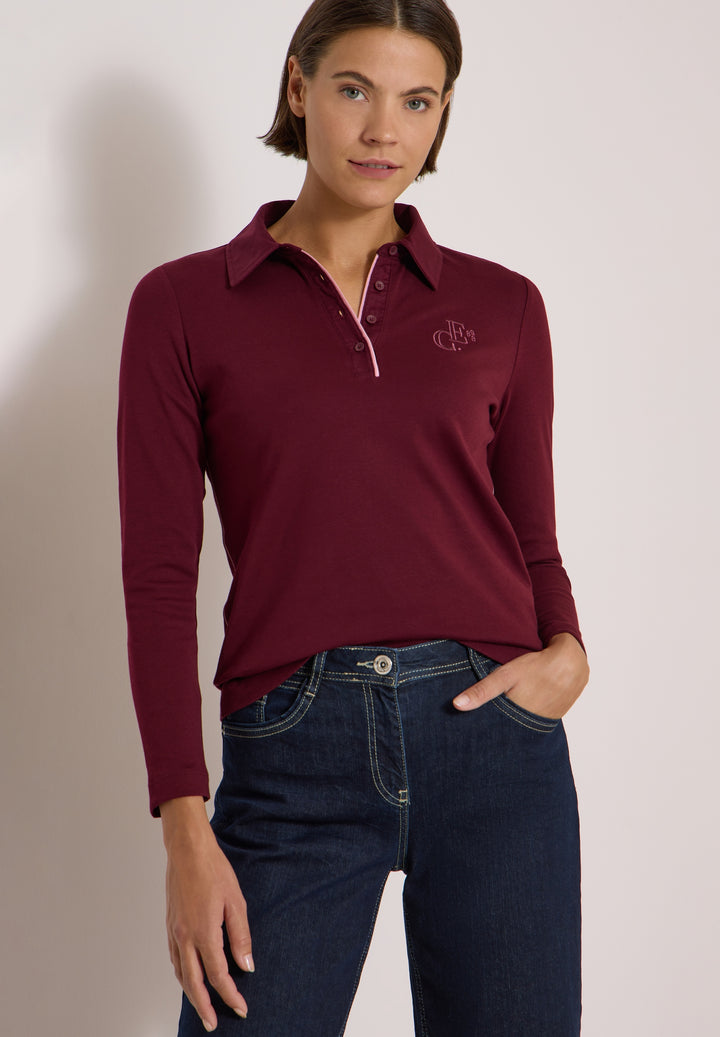 Solid Poloshirt, red wine 17903 Bild 6