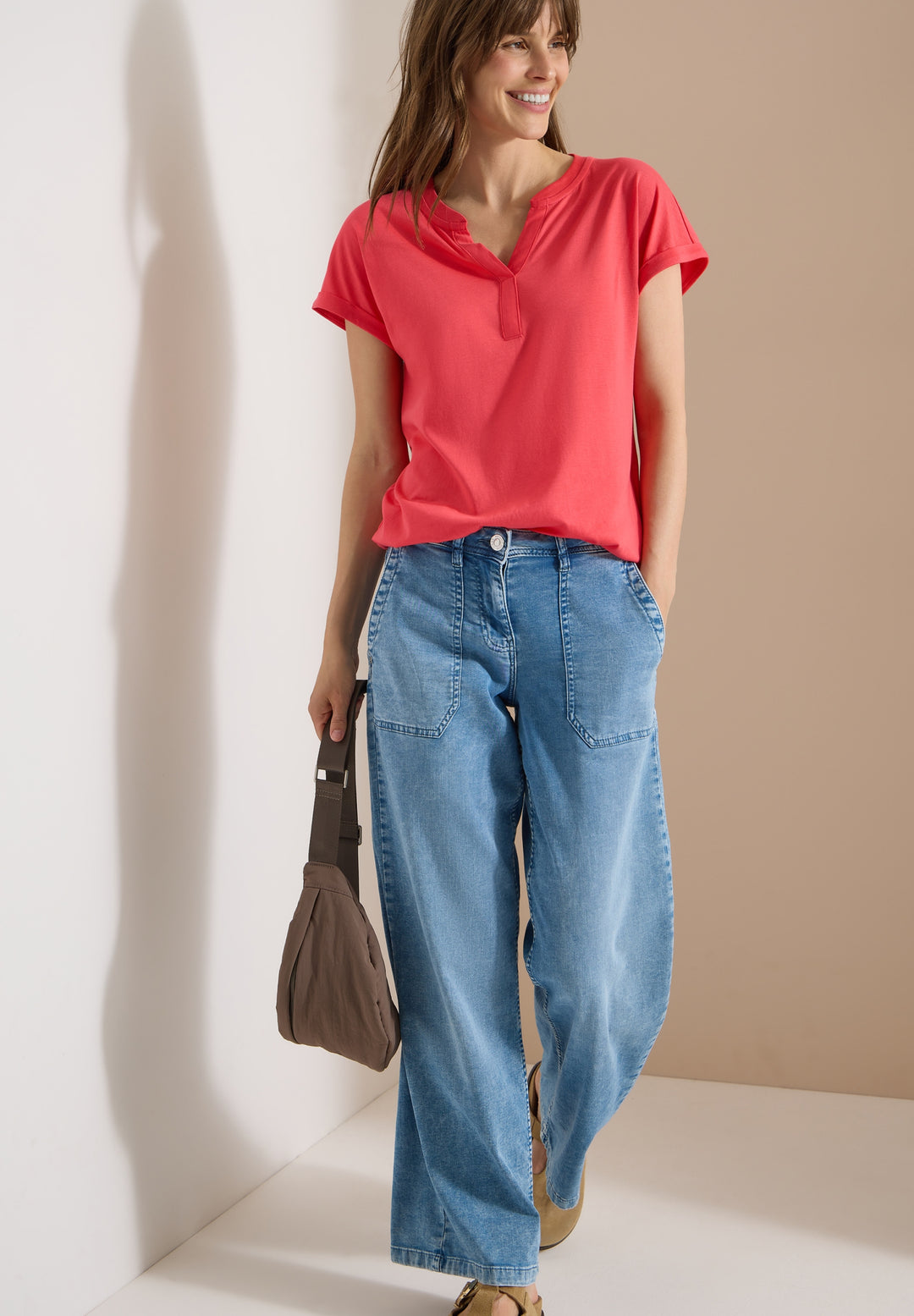 Solid Rib Collar Tunic, coral 17762 Bild 5