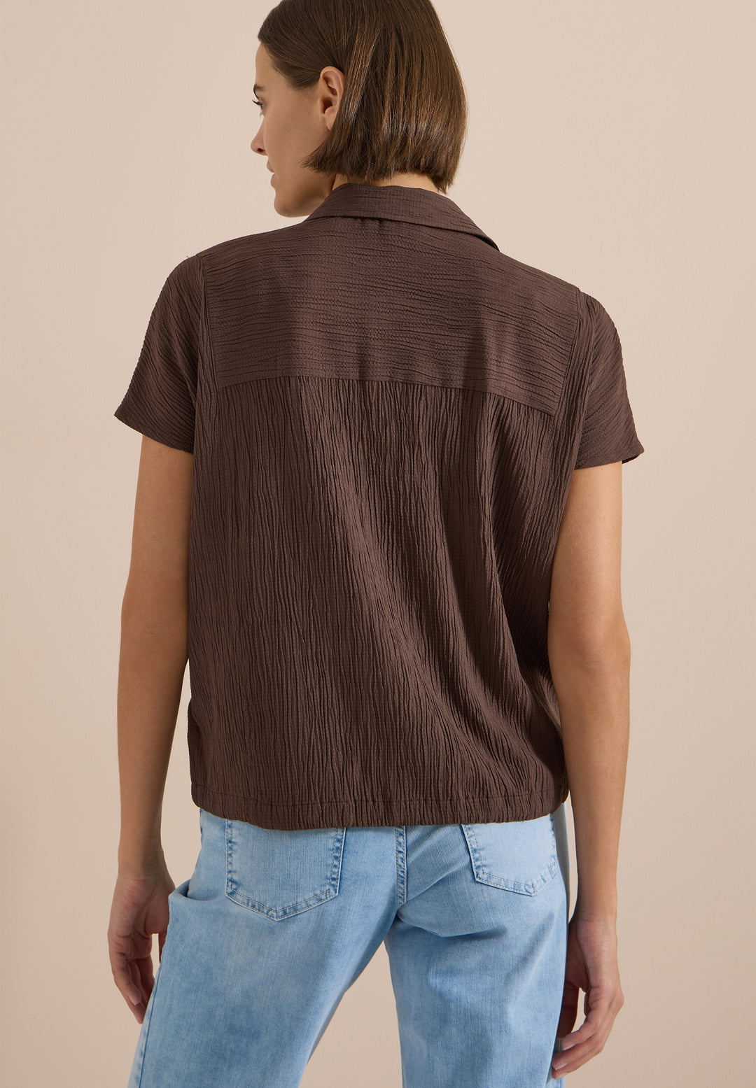 Solid Structure Blouse, brown cacao 17673 Bild 4