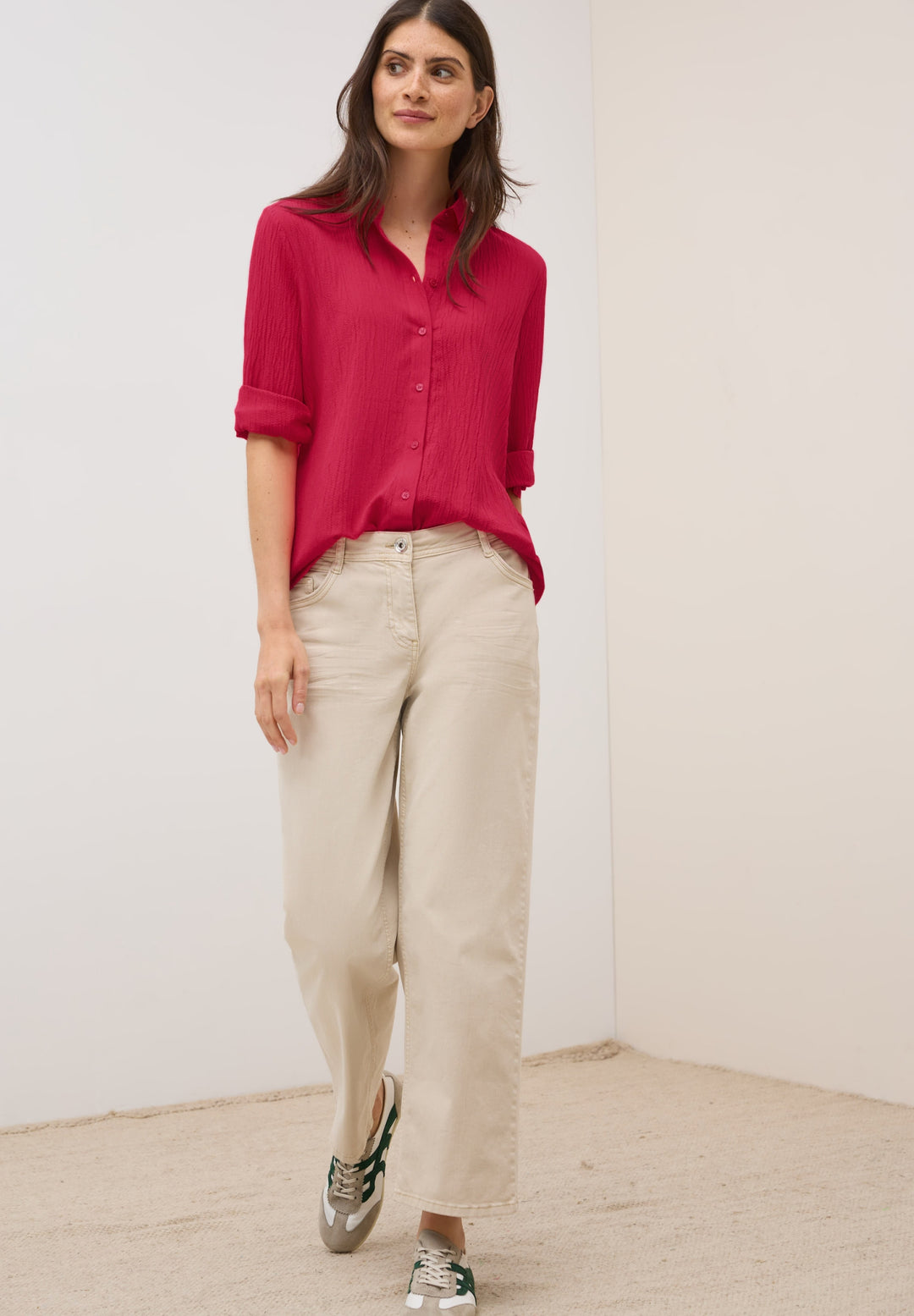 Solid Structure Blouse, glazed apple red 16759 Bild 5