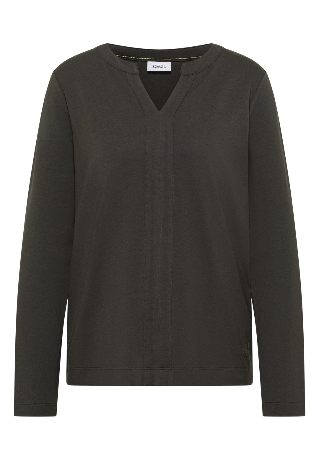 Solid Tunic With Placket, raw khaki 17406 Bild 1