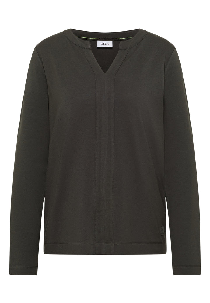 Solid Tunic With Placket, raw khaki 17406 Bild 1