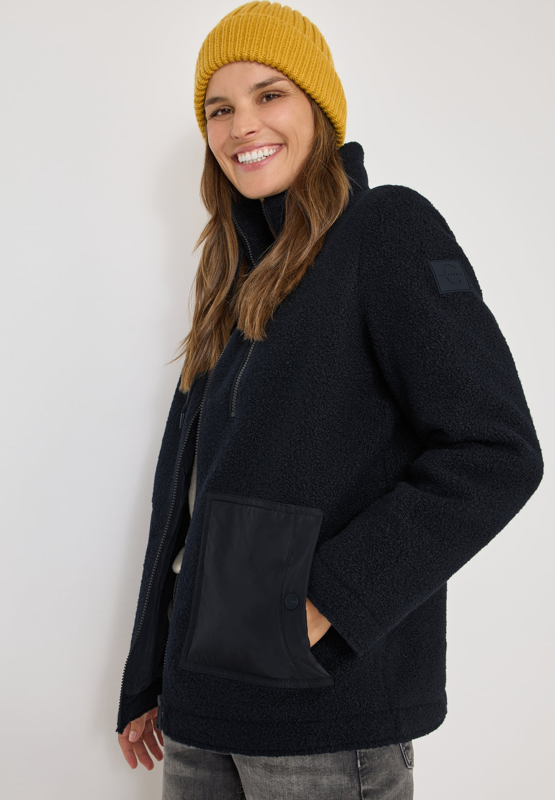 Sportive Midi Teddy Overshirt, dark navy blue 15631 Bild 3