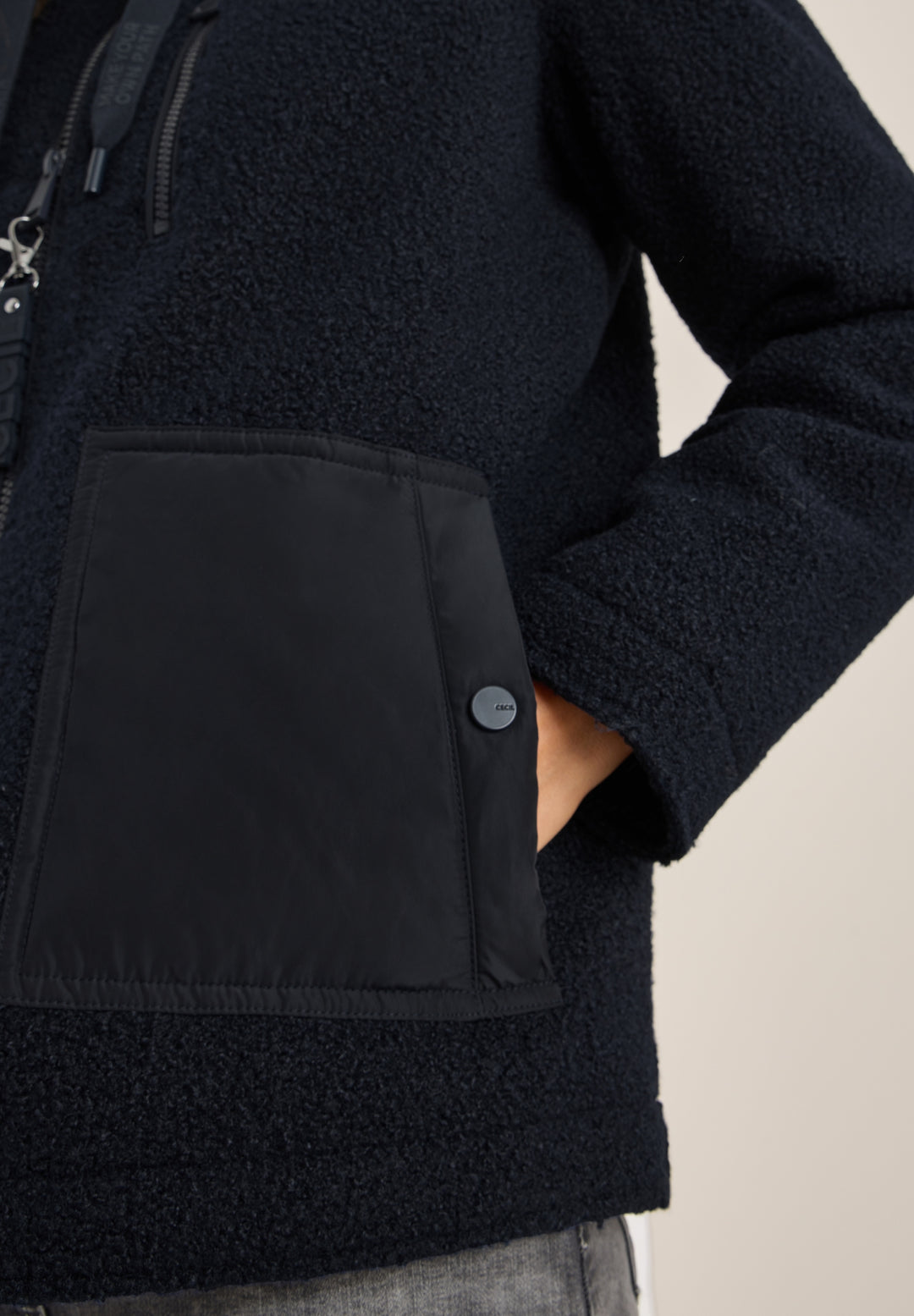 Sportive Midi Teddy Overshirt, dark navy blue 15631 Bild 7