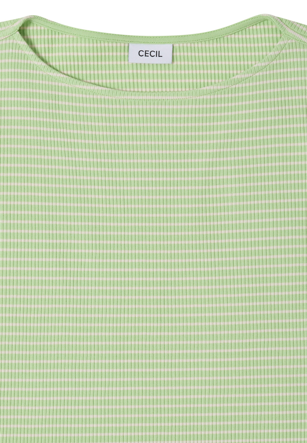 Stripe Rib Boatneck Shirt, bamboo green 27373 Bild 2