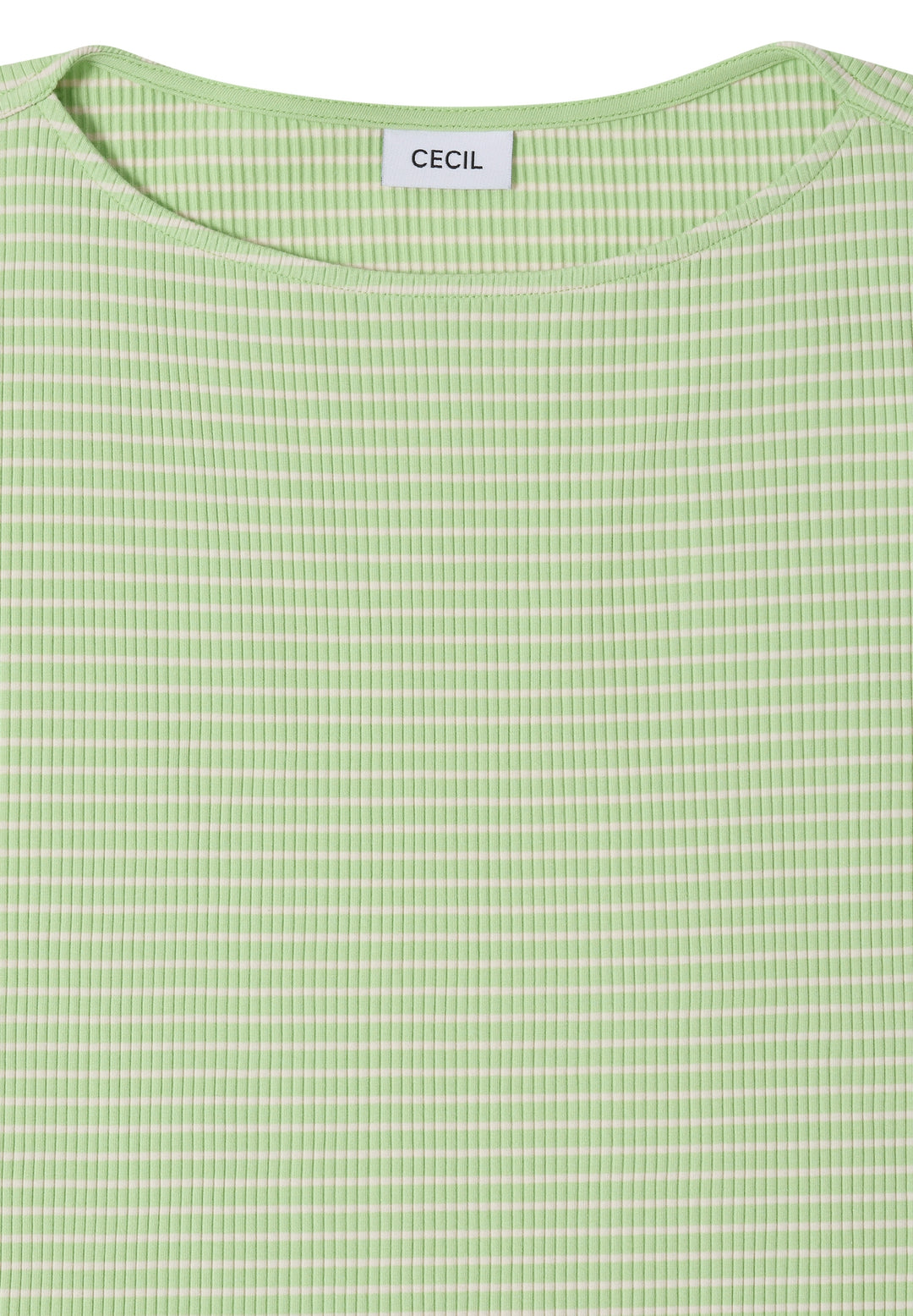 Stripe Rib Boatneck Shirt, bamboo green 27373 Bild 2