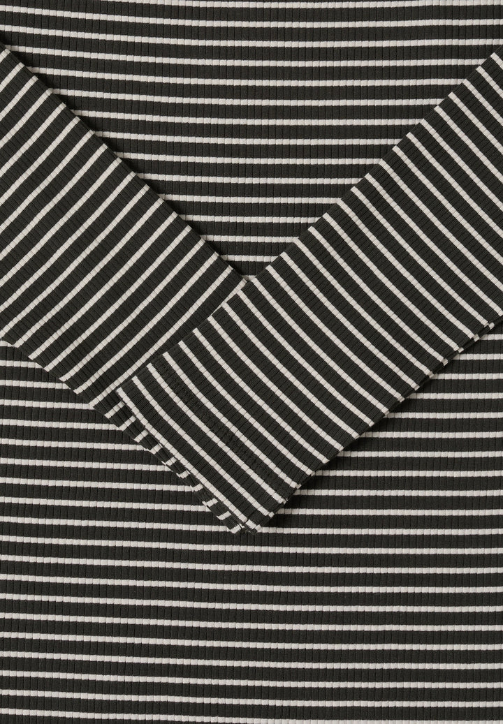Stripe Rib Boatneck Shirt, raw khaki 27406 Bild 2