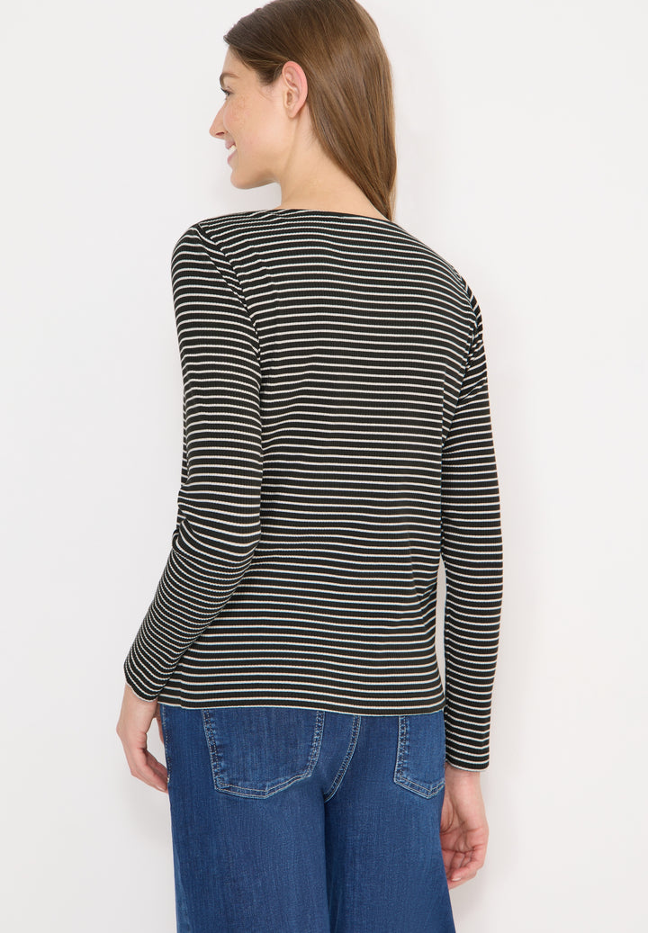 Stripe Rib Boatneck Shirt, raw khaki 27406 Bild 4