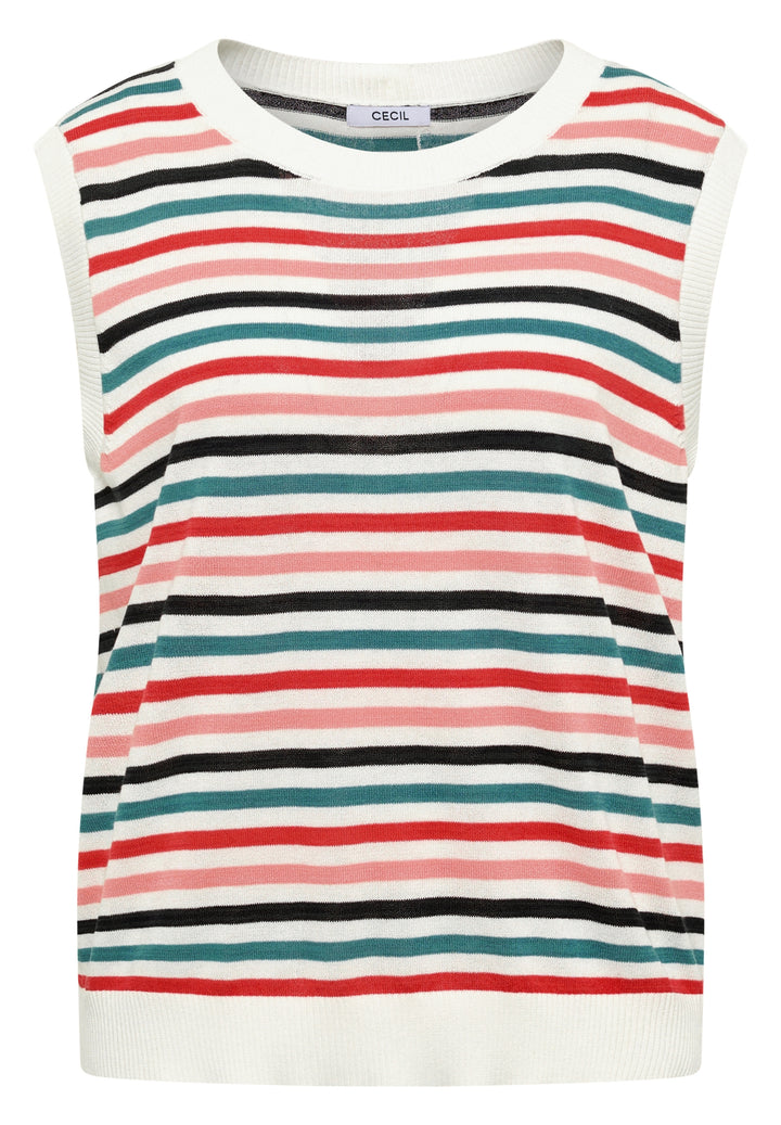 Striped knit Top, raw sand beige 32748 Bild 1