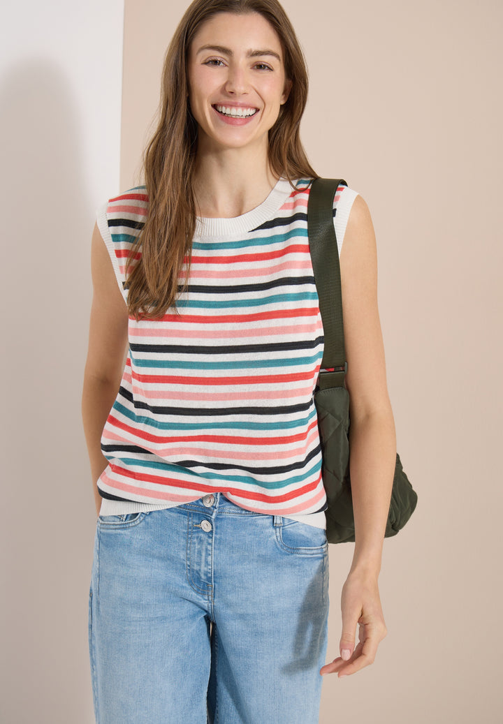 Striped knit Top, raw sand beige 32748 Bild 3