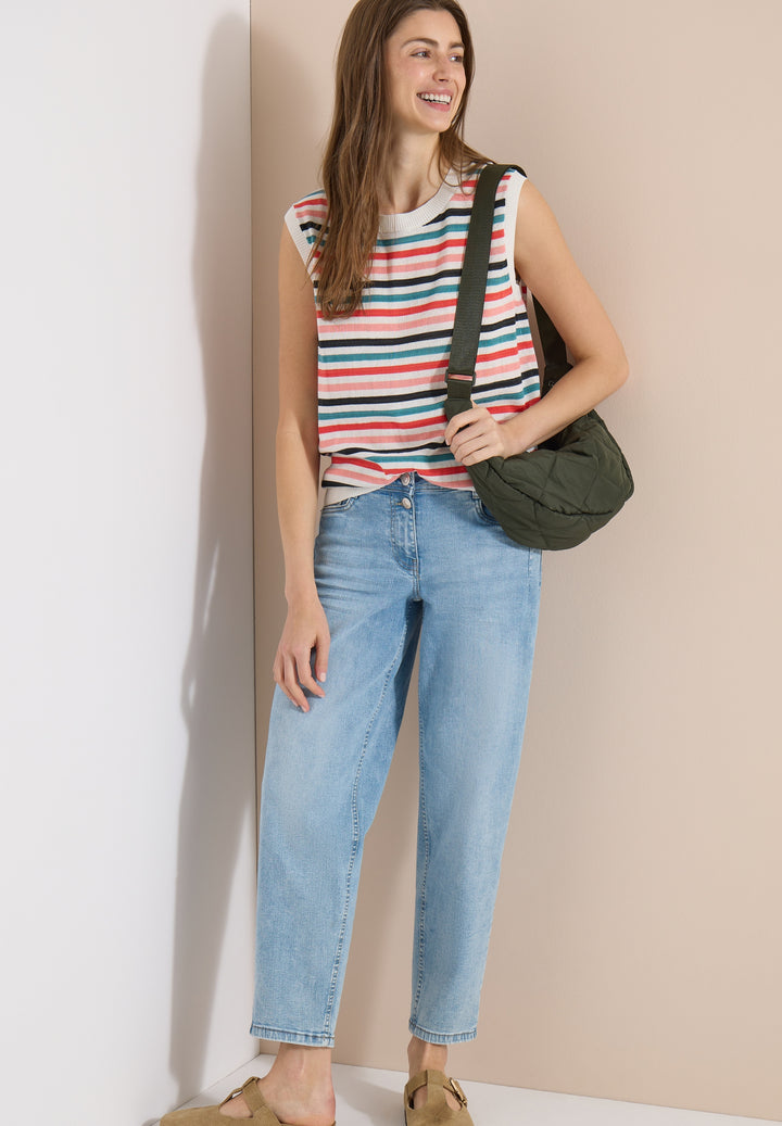 Striped knit Top, raw sand beige 32748 Bild 5