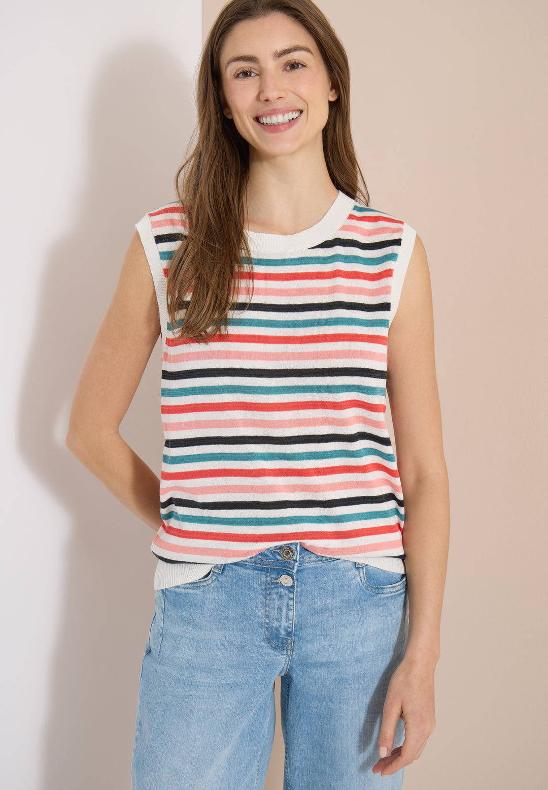Striped knit Top, raw sand beige 32748 Bild 6